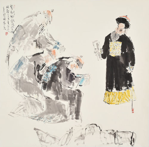 “红豆墨韵”表现广东戏剧人品格 旅美画家首创粤剧《林则徐禁烟》戏画